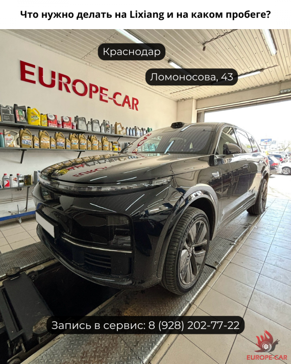 Обслуживание китайских автомобилей Lixiang L6, L7, L8, L9. Что менять и на каком пробеге?