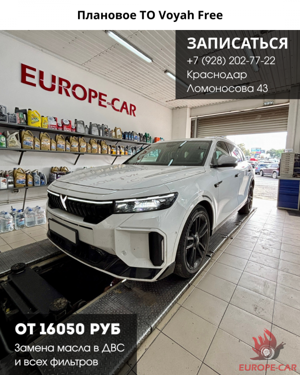 Плановое ТО Voyah Free. Обновление ПО, диагностика, ключ на Воя и другие услуги