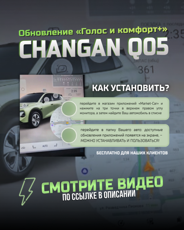 Обновление «Голос и комфорт+» для Changan Q05